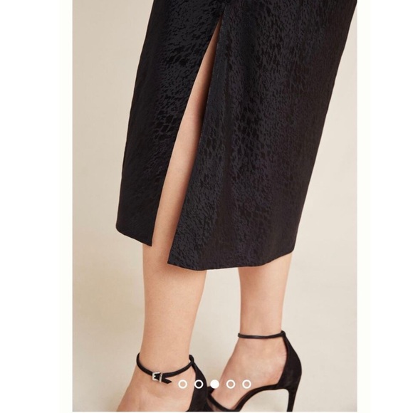 Anthropologie Amelie Jacquard Slip Midi Dress in Black Motif US 12 - Picture 7 of 15